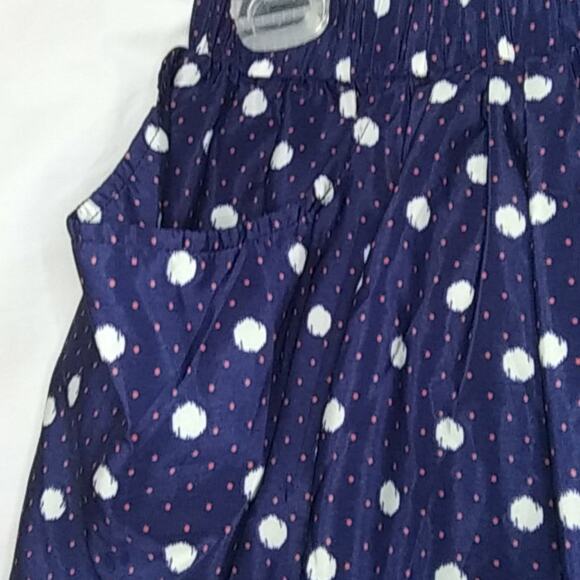Navy Polka Dot Skort Oversized Pockets Elastic Waistband by Aryn K Size XS - Picture 3 of 15